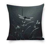ERSTSNCK Dragonfly Silhouette Pillow Covers 18"x18" Linen Throw Pillow Covers - Double Sided Decorative Square Cushion Cases for Sofa, Bed, Chair (No Insert Included)