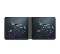 ERSTSNCK Dragonfly Silhouette Wallet for Men Bifold Rfid Blocking Slim Money Clip Front Pocket Wallet Card Holder