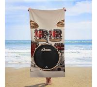 ERSTSNCK Drum Set-Standard Beach Towel Oversized 31" X 63" Absorbent Towels Quick Dry Pool Towel Lightweight Bath Towels Sandproof Beach Blanket for Gym Swimming Sports Travel Gifts