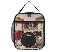 ERSTSNCK Drum Set-standard Lunch Bag for Adults Reusable Insulated Lunchbox Leakproof Small Lunch Box Tote for Men & Women Portable Food Cooler Bag for Work, Office, Picnics