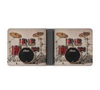 ERSTSNCK Drum Set-standard Wallet for Men Bifold Rfid Blocking Slim Money Clip Front Pocket Wallet Card Holder