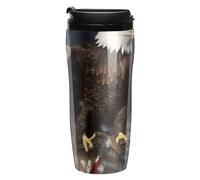 ERSTSNCK Eagle 12 Oz Travel Coffee Mug Vacuum Insulated Travel Mug Leakproof Cup with Lid Reusable Coffee Tumbler for Hot And Cold Drinks, Gift for Men And Women
