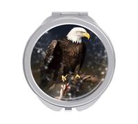 ERSTSNCK Eagle Compact Mirror for Purse Double-Sided 1x/2x Magnifying Metal Pocket Makeup Mirrors Folding Mini Vanity Mirror Handheld Round Travel Cosmetic Mirrors for Women