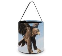 ERSTSNCK Eagle in The Sky Halloween Candy Buckets Reusable Tote Candy Bag - Trick Or Treat Goody Bag with Handles