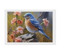 ERSTSNCK Eastern Bluebird Diamond Painting Kits for Adults 8"x12" 5D Diamond Art Kits for Beginners DIY Full Drill Round Diamonds Gem Art Crafts Painting for Home Wall Decor