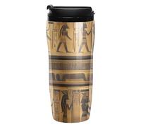ERSTSNCK Egypt Hieroglyphics 12 Oz Travel Coffee Mug Vacuum Insulated Travel Mug Leakproof Cup with Lid Reusable Coffee Tumbler for Hot And Cold Drinks, Gift for Men And Women