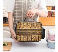 ERSTSNCK Egypt Hieroglyphics Insulated Lunch Bag for Women Lunch Box Large Capacity, Leakproof Tote with Detachable Handles- 5-Hour Cold/Hot Retention Cooler Bag for Office, Picnic, Camping