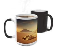 ERSTSNCK Egyptian Pyramid in Desert Color Changing Mug Heat Changing Coffee Mug Funny Magic Cup Heat Sensitive Travel Mugs Novelty Coffee Cups Personalized Customized Gift for Men Women 11 Oz