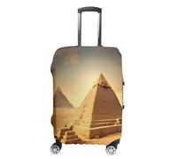 ERSTSNCK Egyptian Pyramid in Desert Luggage Suitcase Covers Elastic Washable Cute Luggage Protector Travel Suitcase Protective Cover For Adult (Fit 19-32 Inch Luggages) X-Large, white, M, Egyptian