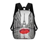 ERSTSNCK Eiffel Tower Paris Red Umbrella Laptop Backpack for Travel Work Cute Bookbag Computer Backpack Casual Daypack