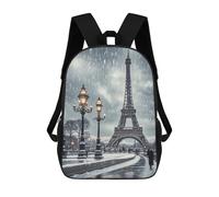 ERSTSNCK Eiffel Tower Winter Rainy Laptop Backpack for Travel Work Cute Bookbag Computer Backpack Casual Daypack
