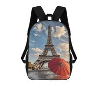 ERSTSNCK Eiffel Tower with Red Umbrella Laptop Backpack for Travel Work Cute Bookbag Computer Backpack Casual Daypack