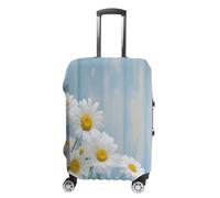 ERSTSNCK Elegant Spring Daisy Flowers Luggage Suitcase Covers Elastic Washable Cute Luggage Protector Travel Suitcase Protective Cover For Adult (Fit 19-32 Inch Luggages), white, M, Elegant Spring