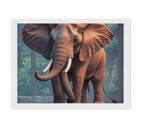 ERSTSNCK Elephants Red Diamond Painting Kits for Adults 12"x16" 5D Diamond Art Kits for Beginners DIY Full Drill Round Diamonds Gem Art Crafts Painting for Home Wall Decor