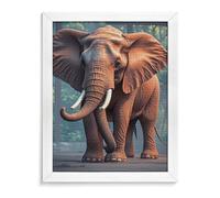 ERSTSNCK Elephants Red Diamond Painting Kits for Adults White Wood 40 * 50cm 5D Diamond Art Kits for Beginners Large DIY Full Drill Round Diamonds Gem Art Crafts Painting for Home Wall Decor