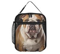 ERSTSNCK English Bulldog Lunch Bag for Adults Reusable Insulated Lunchbox Leakproof Small Lunch Box Tote for Men & Women Portable Food Cooler Bag for Work, Office, Picnics