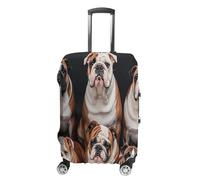 ERSTSNCK English Bulldogs Luggage Suitcase Covers Elastic Washable Cute Luggage Protector Travel Suitcase Protective Cover For Adult (Fit 19-32 Inch Luggages) X-Large, white, XL, English Bulldogs