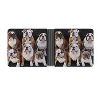 ERSTSNCK English Bulldogs Wallet for Men Bifold Rfid Blocking Slim Money Clip Front Pocket Wallet Card Holder