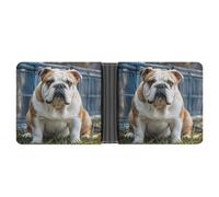 ERSTSNCK English Bulldogs Wallet for Men Bifold Rfid Blocking Slim Money Clip Front Pocket Wallet Card Holder