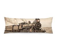ERSTSNCK Etching Train Body Pillow Pillowcase 20"x54" Lumbar Throw Pillow Covers with Hidden Zipper Breathable & Cozy Full Long Bodypillow Case Cover for Sleeping Bedroom Couch Sofa Decor