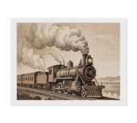 ERSTSNCK Etching Train Diamond Painting Kits for Adults 12"x16" 5D Diamond Art Kits for Beginners DIY Full Drill Round Diamonds Gem Art Crafts Painting for Home Wall Decor