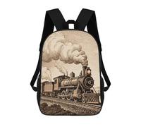 ERSTSNCK Etching Train Laptop Backpack for Travel Work Cute Bookbag Computer Backpack Casual Daypack