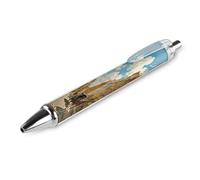 ERSTSNCK European Street View Black Ballpoint Pens Fine Point (0.5mm) Black Ink Pen Retractable Ball Point Pens with Comfortable Full Grip for Journaling, And Office Writing Ideal 1 PCS