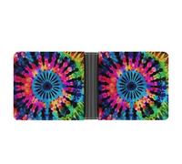 ERSTSNCK Exotic Tribe Tie Dye Style Wallet for Men Bifold Rfid Blocking Slim Money Clip Front Pocket Wallet Card Holder