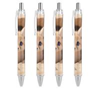 ERSTSNCK Fennec Fox Cub in Den Black Ballpoint Pens Fine Point (0.5mm) Black Ink Pen Retractable Ball Point Pens with Comfortable Full Grip for Journaling, And Office Writing Ideal 4 PCS