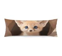 ERSTSNCK Fennec Fox Cub in Den Body Pillow Pillowcase 20"x54" Lumbar Throw Pillow Covers with Hidden Zipper Breathable & Cozy Full Long Bodypillow Case Cover for Sleeping Bedroom Couch Sofa Decor