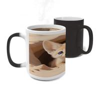 ERSTSNCK Fennec Fox Cub in Den Color Changing Mug Heat Changing Coffee Mug Funny Magic Cup Heat Sensitive Travel Mugs Novelty Coffee Cups Personalized Customized Gift for Men Women 11 Oz