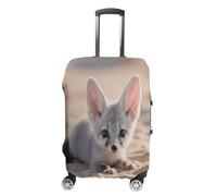 ERSTSNCK Fennec Fox Luggage Suitcase Covers Elastic Washable Cute Luggage Protector Travel Suitcase Protective Cover For Adult (Fit 19-32 Inch Luggages), white, Small, Fennec Fox
