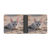 ERSTSNCK Fennec Fox Wallet for Men Bifold Rfid Blocking Slim Money Clip Front Pocket Wallet Card Holder