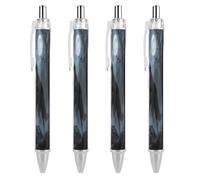 ERSTSNCK Ferocious Howling Wolf Black Ballpoint Pens Fine Point (0.5mm) Black Ink Pen Retractable Ball Point Pens with Comfortable Full Grip for Journaling, And Office Writing Ideal 4 PCS