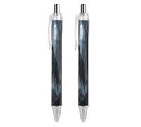 ERSTSNCK Ferocious Howling Wolf Black Ballpoint Pens Fine Point (0.5mm) Black Ink Pen Retractable Ball Point Pens with Comfortable Full Grip for Journaling, And Office Writing Ideal 2 PCS