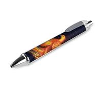 ERSTSNCK Fire And Water Phoenix Black Ballpoint Pens Fine Point (0.5mm) Black Ink Pen Retractable Ball Point Pens with Comfortable Full Grip for Journaling, And Office Writing Ideal 1 PCS
