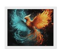 ERSTSNCK Fire and Water Phoenix Diamond Painting Kits for Adults 16"x20" 5D Diamond Art Kits for Beginners DIY Full Drill Round Diamonds Gem Art Crafts Painting for Home Wall Decor