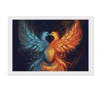 ERSTSNCK Fire and Water Phoenix Diamond Painting Kits for Adults 8"x12" 5D Diamond Art Kits for Beginners DIY Full Drill Round Diamonds Gem Art Crafts Painting for Home Wall Decor