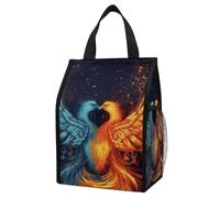 ERSTSNCK Fire And Water Phoenix Insulated Lunch Bag Leakproof Insulated Cooler Bags Reusable Cooler Tote Foldable Lunchbox for Adult Women Men for Work Travel Picnic