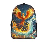 ERSTSNCK Fire And Water Phoenix Laptop Backpack for Travel Work, 16In Cute Bookbag, Computer Backpack, Casual Daypack