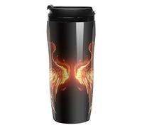 ERSTSNCK Fire Angle Wings 12 Oz Travel Coffee Mug Vacuum Insulated Travel Mug Leakproof Cup with Lid Reusable Coffee Tumbler for Hot And Cold Drinks, Gift for Men And Women