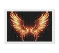 ERSTSNCK Fire Angle Wings Diamond Painting Kits for Adults 8"x12" 5D Diamond Art Kits for Beginners DIY Full Drill Round Diamonds Gem Art Crafts Painting for Home Wall Decor