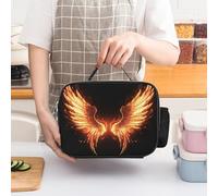 ERSTSNCK Fire Angle Wings Insulated Lunch Bag for Women Lunch Box Large Capacity, Leakproof Tote with Detachable Handles- 5-Hour Cold/Hot Retention Cooler Bag for Office, Picnic, Camping