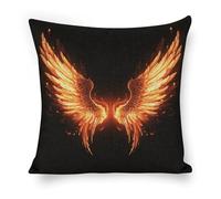 ERSTSNCK Fire Angle Wings Pillow Covers 18"x18" Linen Throw Pillow Covers - Double Sided Decorative Square Cushion Cases for Sofa, Bed, Chair (No Insert Included)