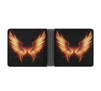 ERSTSNCK Fire Angle Wings Wallet for Men Bifold Rfid Blocking Slim Money Clip Front Pocket Wallet Card Holder