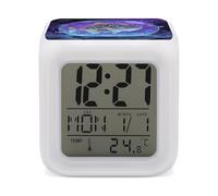 ERSTSNCK Fish Night Light Alarm Clock LED Display Alarms for Bedroom Smart Digital Alarm Clock Wtih 7 Colorful Ambient Lights Sleep Timer for Heavy Sleepers Simple Operation