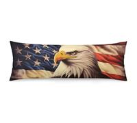 ERSTSNCK Flag and Eagle Body Pillow Pillowcase 20"x54" Lumbar Throw Pillow Covers with Hidden Zipper Breathable & Cozy Full Long Bodypillow Case Cover for Sleeping Bedroom Couch Sofa Decor