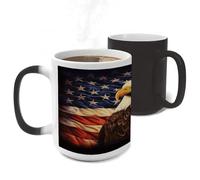 ERSTSNCK Flag And Eagle Color Changing Mug Heat Changing Coffee Mug Funny Magic Cup Heat Sensitive Travel Mugs Novelty Coffee Cups Personalized Customized Gift for Men Women 11 Oz