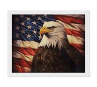 ERSTSNCK Flag and Eagle Diamond Painting Kits for Adults 16"x20" 5D Diamond Art Kits for Beginners DIY Full Drill Round Diamonds Gem Art Crafts Painting for Home Wall Decor