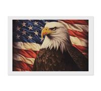 ERSTSNCK Flag and Eagle Diamond Painting Kits for Adults 8"x12" 5D Diamond Art Kits for Beginners DIY Full Drill Round Diamonds Gem Art Crafts Painting for Home Wall Decor